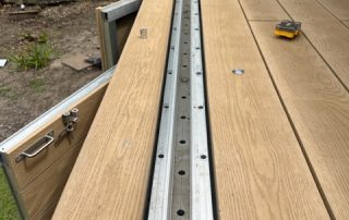 Work in progress of Millboard decking in Golden Oak