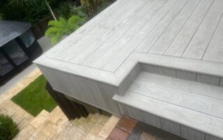 Millboard Composite Decking Terrace in Smoked Oak Waterlooville 4 Composite decking balcony installed in Waterlooville