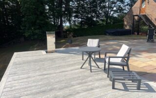 Millboard Composite Decking in Smoked Oak Farnham 4 Composite decking porch installed in Farnham